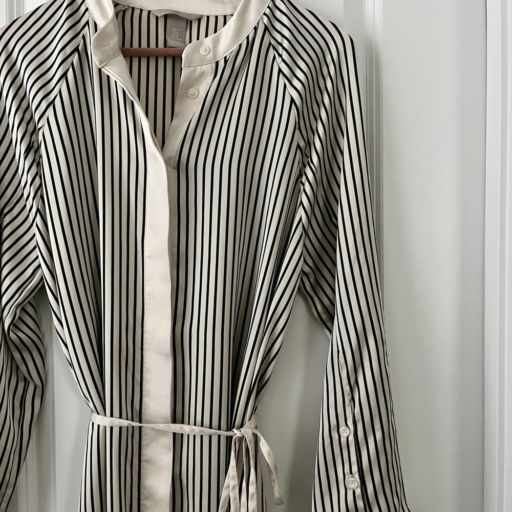 H&M Black and White Striped Maxi Dress